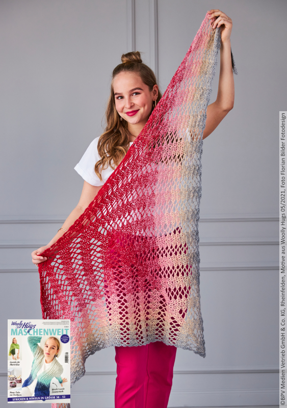 Tuch Merino-Muster | Anleitungsheft | Wolle Bobbel Merino Mix  | Häkeln | Woolly Hugs