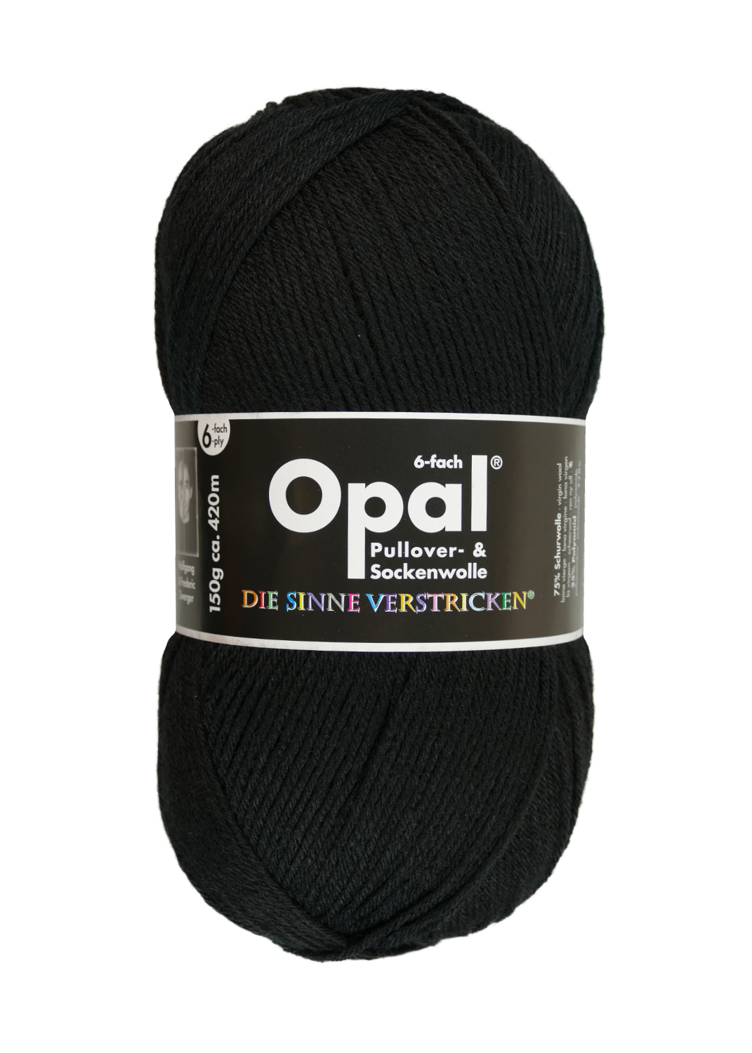 OPAL Uni - 6-fach Sockenwolle 5306 - tiefschwarz