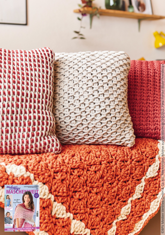 3-tlg Kissenset my Home  | Wollpaket mit Home  | Häkeln | Veronika Hug, Woolly Hugs, Christophorus Verlag