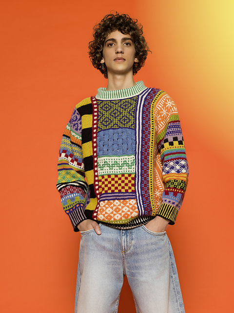 Pullover "Knirpz" Herren | Anleitungsheft | Wolle Reggae  | Stricken | Raphaela Blumenbunt