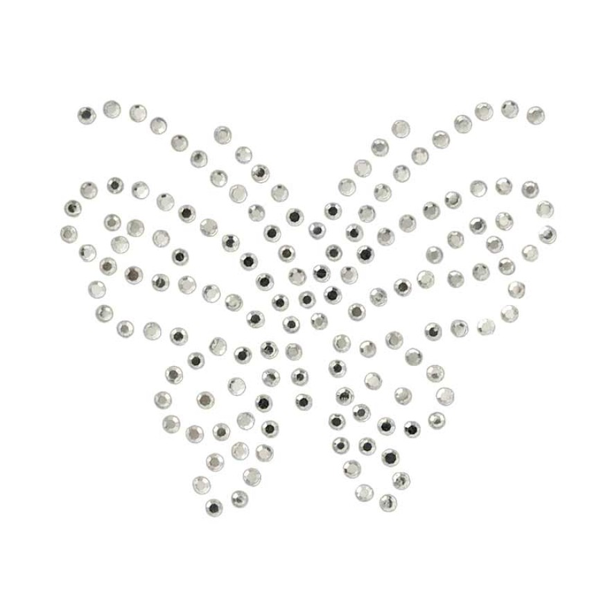 Applikation Schmetterling, Strass ca. 4,0 x 5,0 cm farbig
