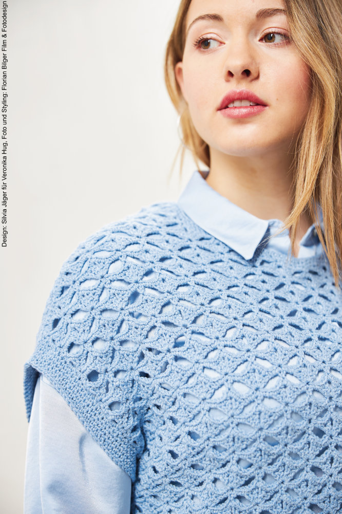 Häkelpullunder Light Sky  | Wollpaket mit Merino Silk Socks Stretch, 4-fach  | Häkeln | Veronika Hug, Woolly Hugs, Christophorus Verlag