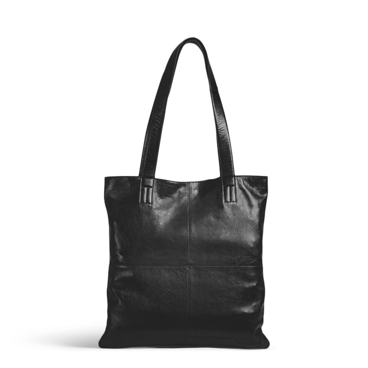 Show - Projekttasche mit handgriffen, handgefertigt aus Echtleder von muud black
