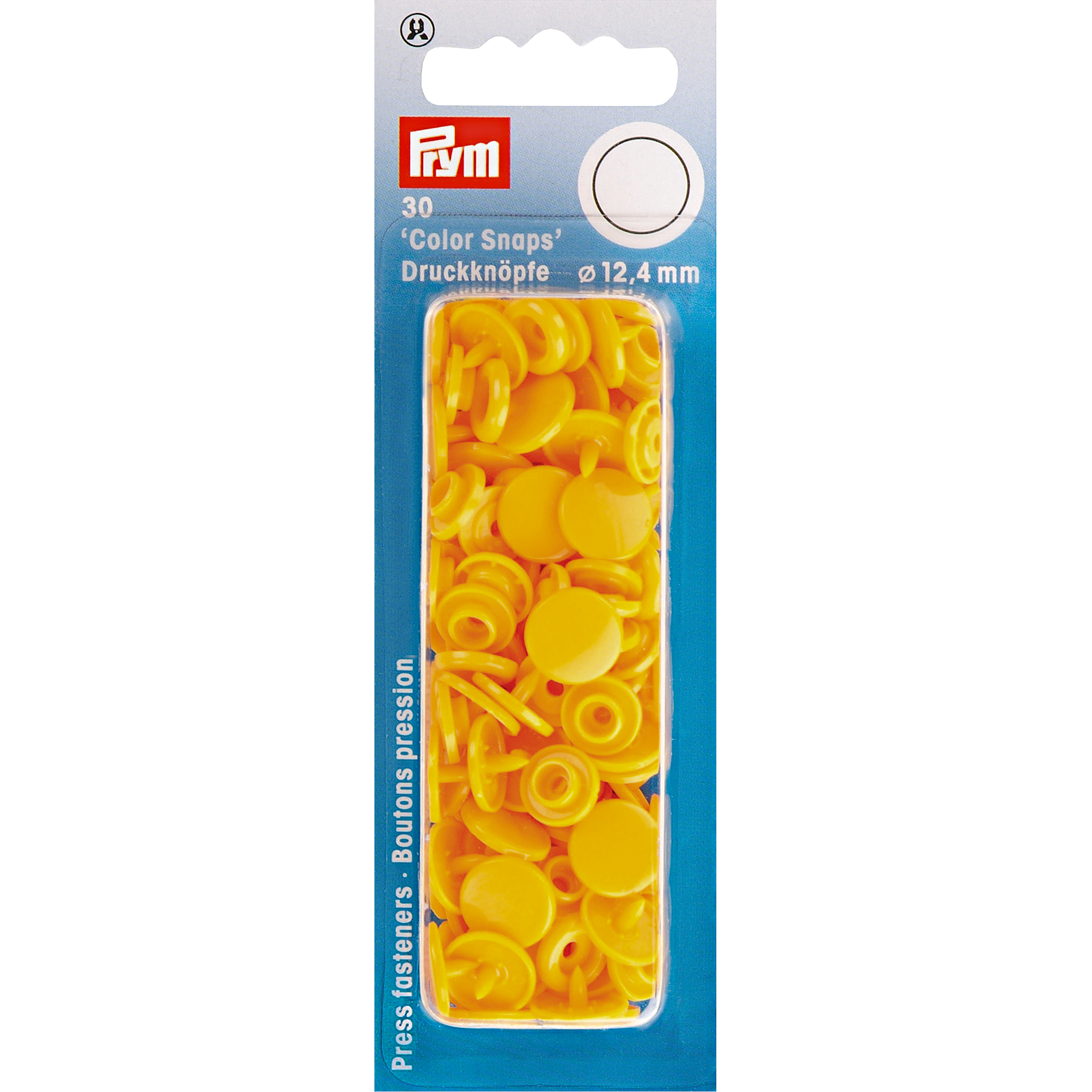 Nähfrei-Druckknöpfe Color Snaps rund 12,4 mm 30 St von Prym gelb