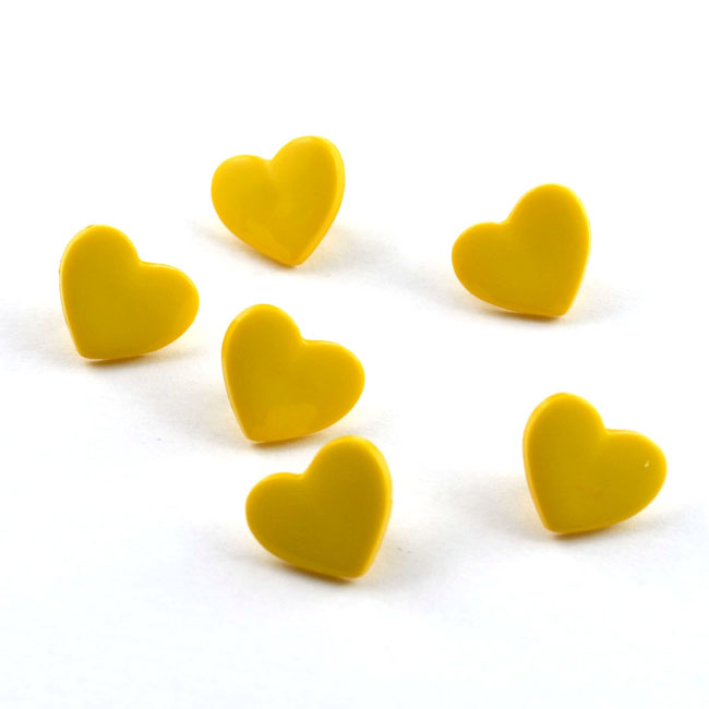 Kinderknopf Herz 13mm Gelb