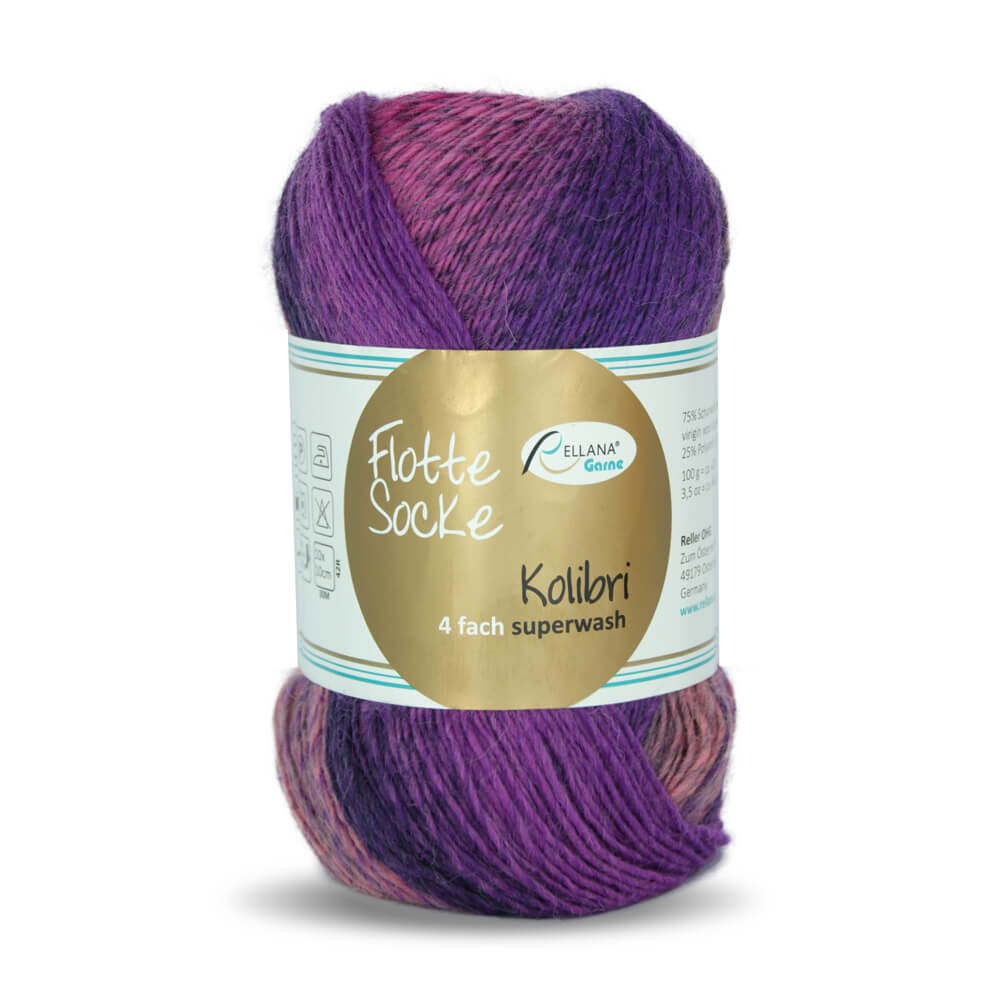 Flotte Socke Kolibri 4-fach 6207 - rose-pink-lila Flotte Socke Kolibri 4-fach 6207 - rose-pink-lila