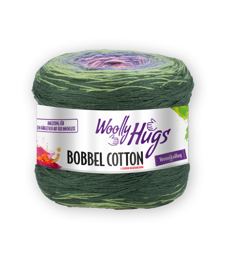BOBBEL cotton 800m von Woolly Hugs 0053 - rosa / lila / grün