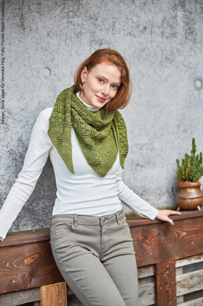 Tuch Rosenblätter | Anleitungsheft | Wolle Merino Silk Socks Stretch, 4-fach  | Stricken | Veronika Hug, Woolly Hugs, Christophorus Verlag