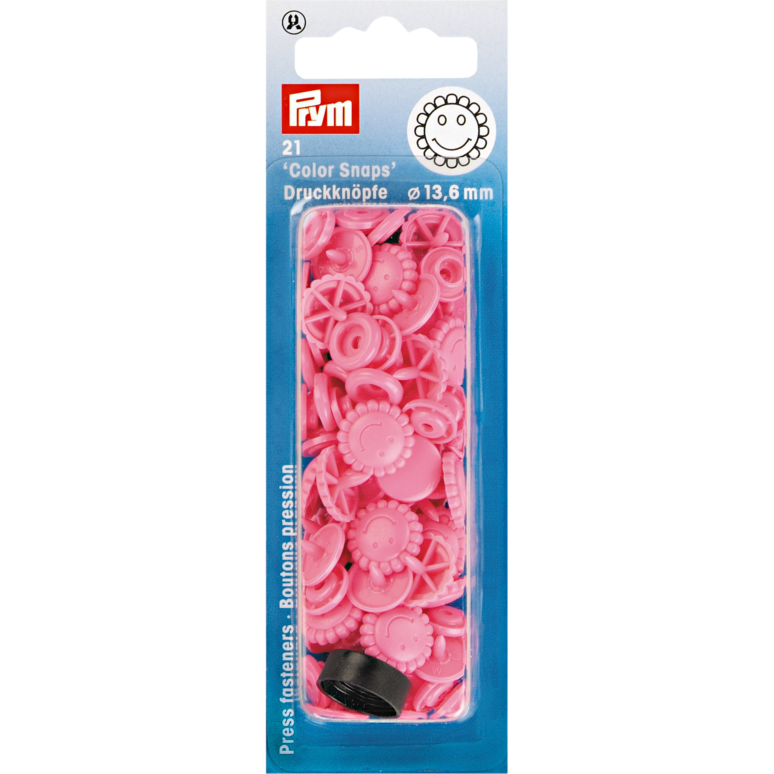 Nähfrei-Druckknöpfe Color Snaps Blume 13,6 mm, 21 St  von Prym pink