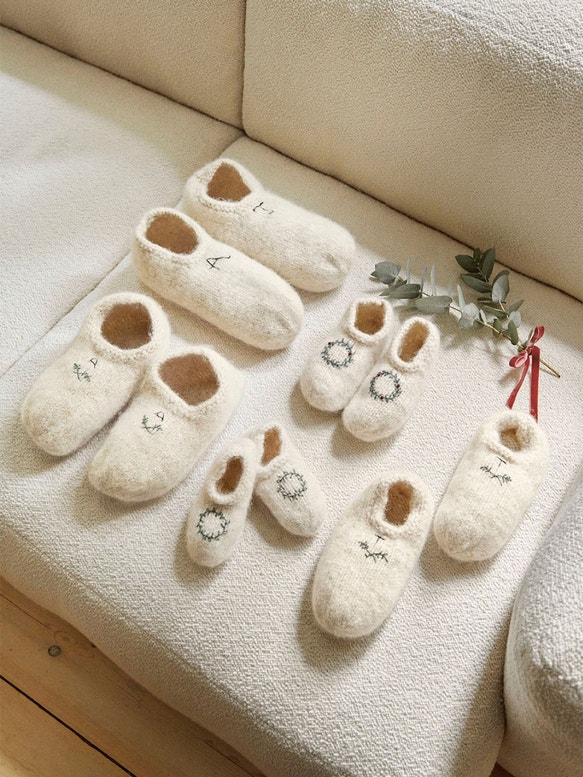 CHRISTMAS Slippers / Pantoffeln | Wollpaket mit Fritidsgarn | Stricken
