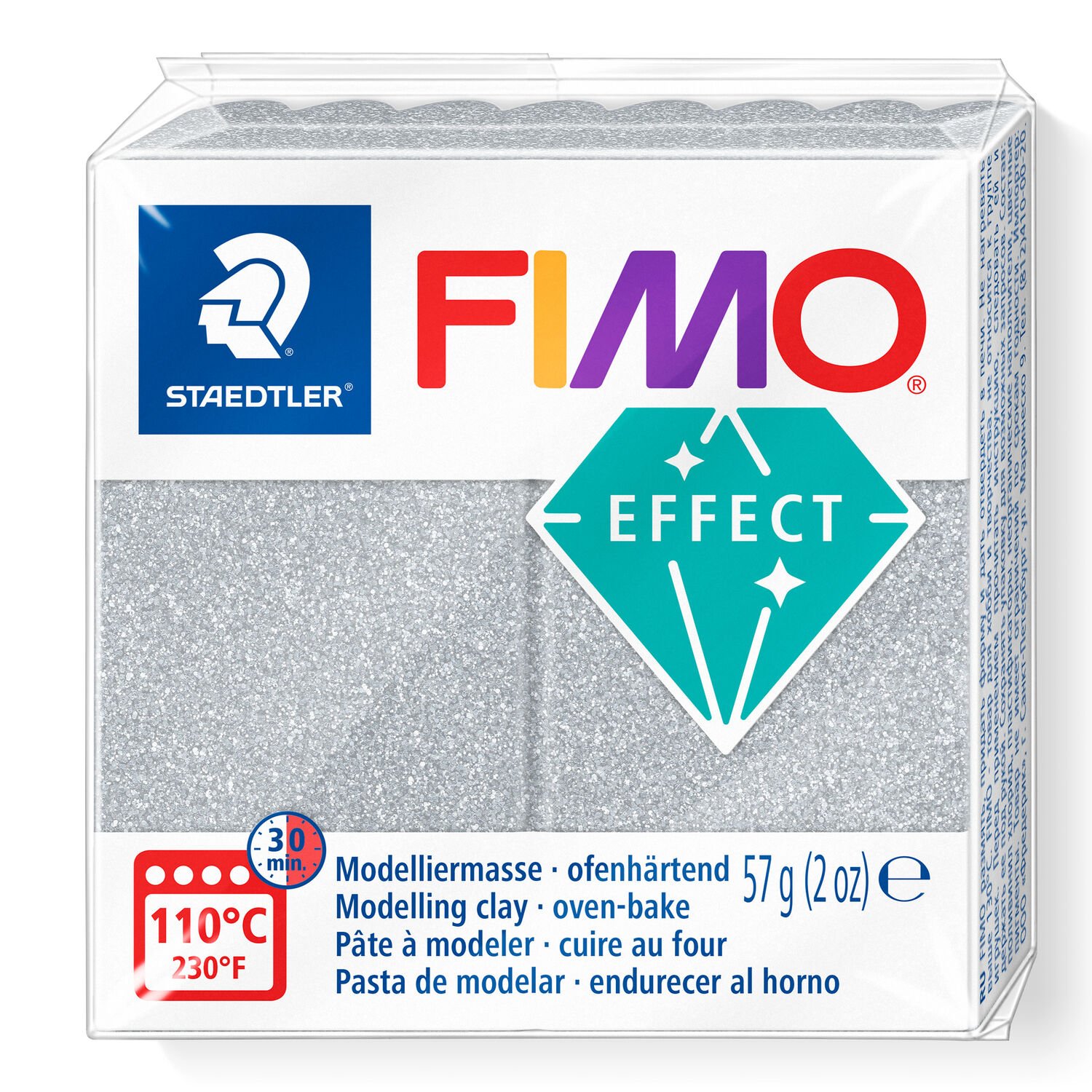 Modelliermasse FIMO® effect 8010 Glitter 0812 glitter silber