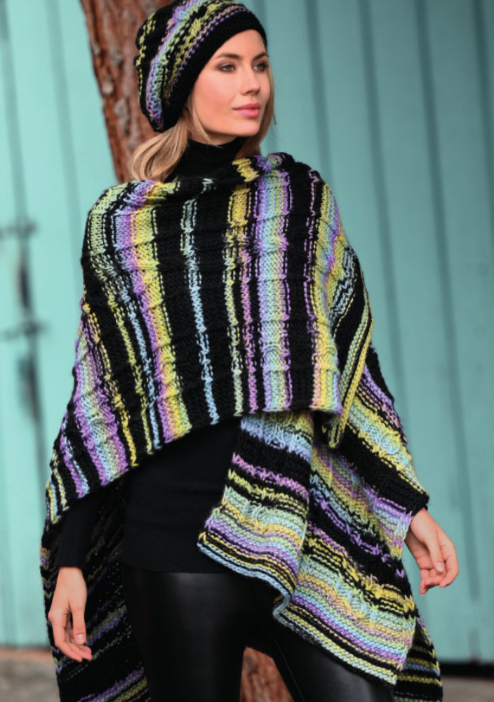 Ponchotuch + Beanie  | Wollpaket mit Fano Linie 359  | Stricken | ONline