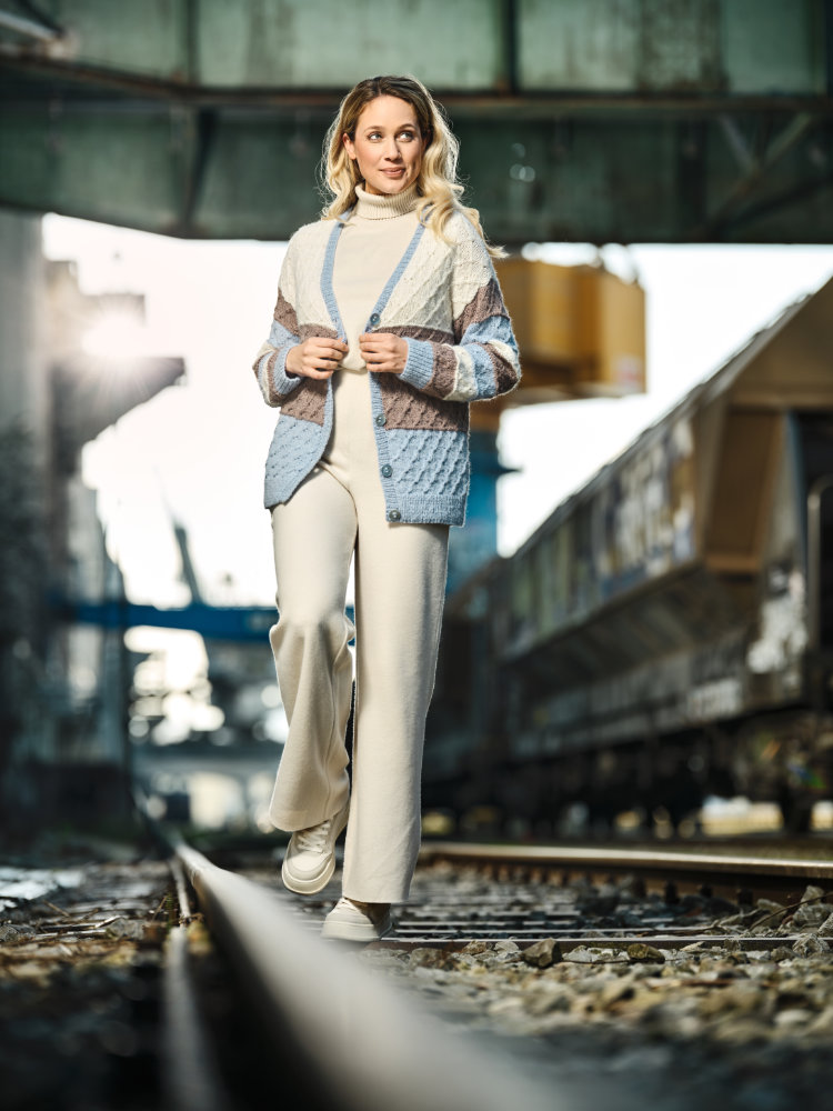 Jacke mit Blockstreifen | Anleitungsheft | Wolle Alpaka deluxe  | Stricken | Pro Lana