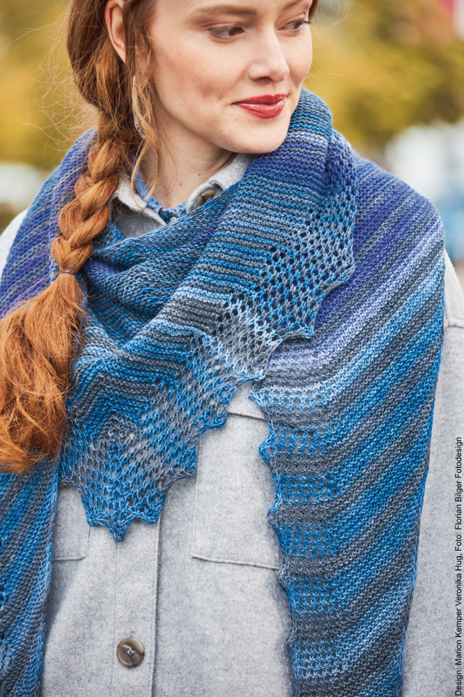 Trio-Tuch Blue Dream  | Wollpaket mit Paint Socks  | Stricken | Veronika Hug, Woolly Hugs, Christophorus Verlag