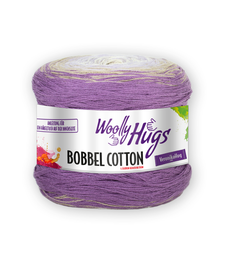 BOBBEL cotton 800m von Woolly Hugs 0047 - beige / flieder / lila