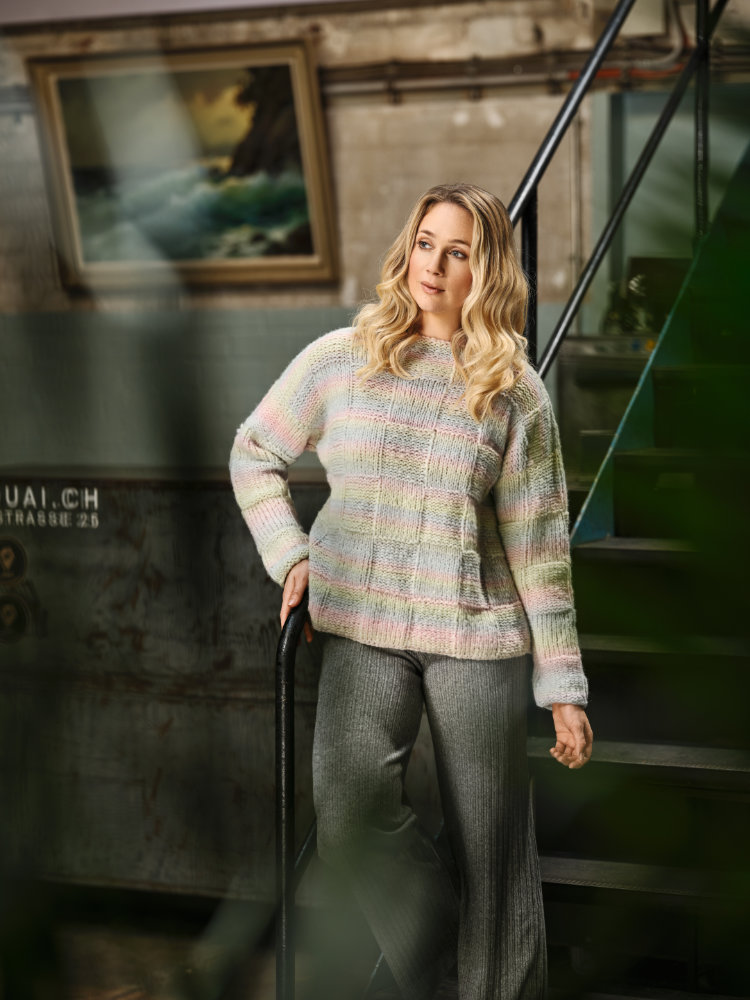 Sweater Schachbrettmuster  | Wollpaket mit Smooth  | Stricken | Pro Lana