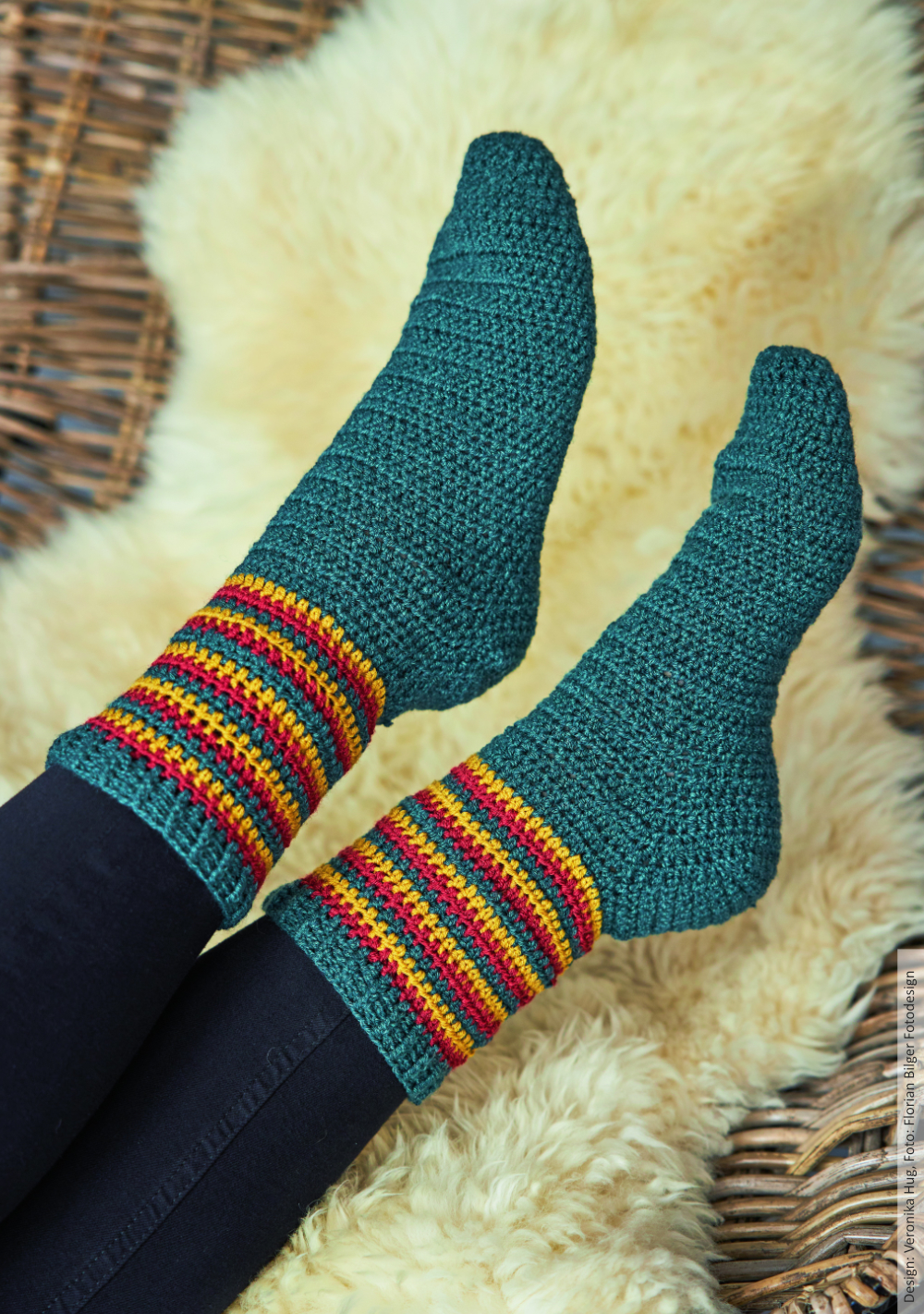 Häkel-Duo Socken  | Wollpaket mit Merino Silk Socks Stretch, 4-fach  | Häkeln | Veronika Hug, Woolly Hugs, Christophorus Verlag