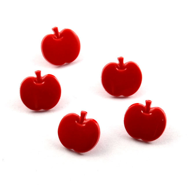 Kinderknopf Apfel 14mm Rot