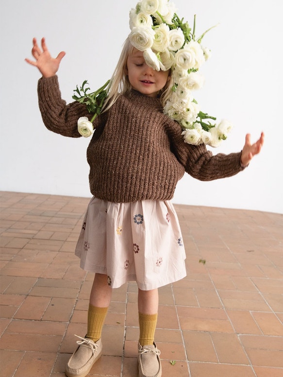 LOUI Kinderpullover | Wollpaket mit Tweed recycled | Stricken