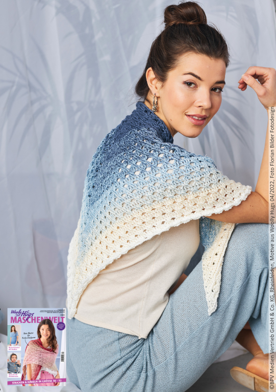 Tuch Zopfmuster ( ab Halsmitte )  | Wollpaket mit BOBBEL cotton 800m  | Häkeln | Veronika Hug, Woolly Hugs, Christophorus Verlag