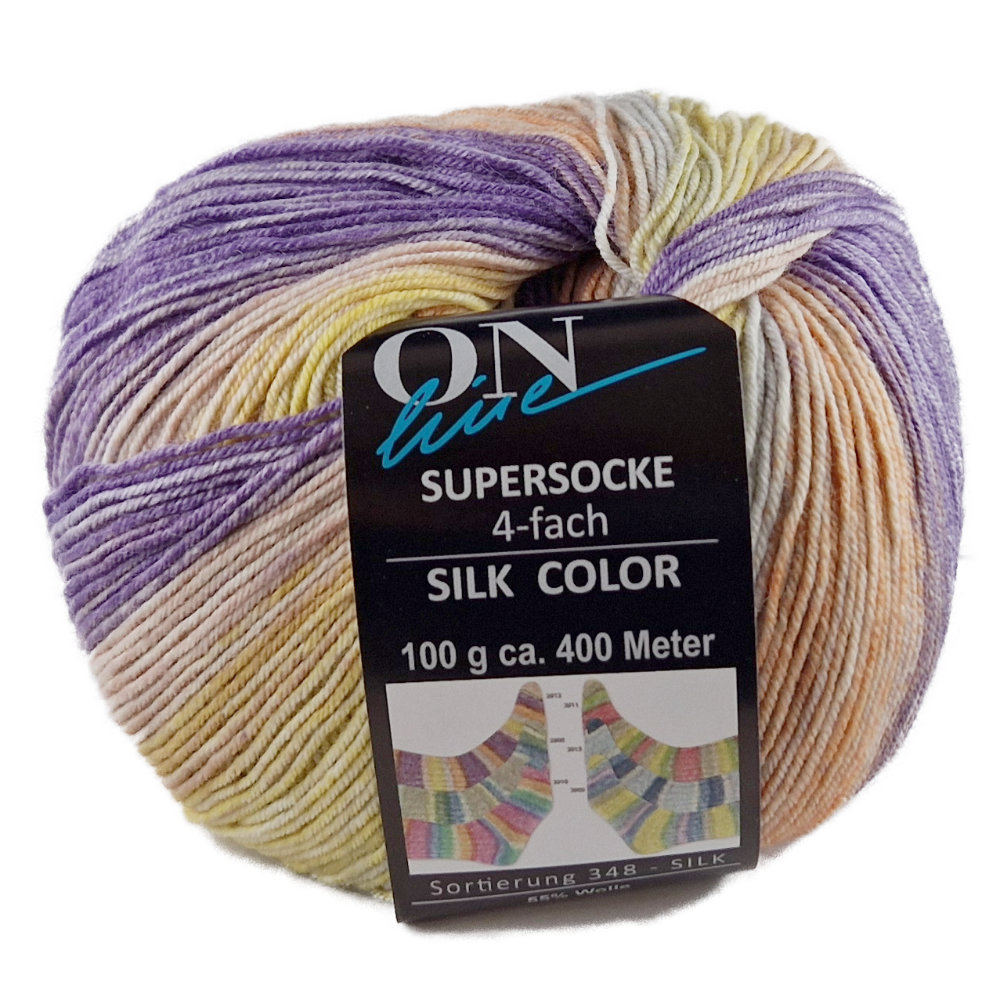 Supersocke Silk Sort. 348 Color 4-fach von ONline 2912 Supersocke Silk Sort. 348 Color 4-fach von ONline 2912