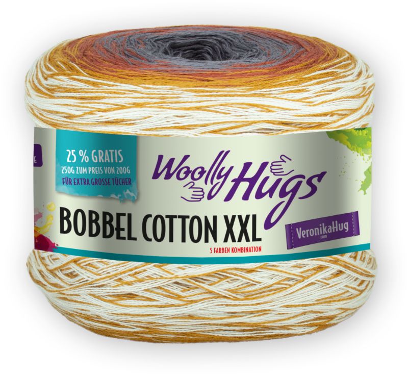 Bobbel Cotton XXL von Woolly Hugs 0612 - orange / smaragd / royal