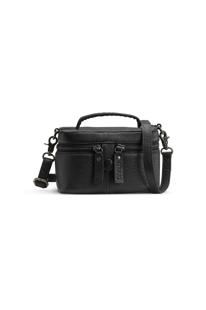 lexi mini case - schöne kleine projekttasche aus feinstem leder von muud black