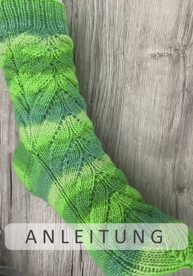 Socke Blattling | Einzelanleitung | Wolle Street Design-Color Linie 12  | Stricken | Sylvie Rasch