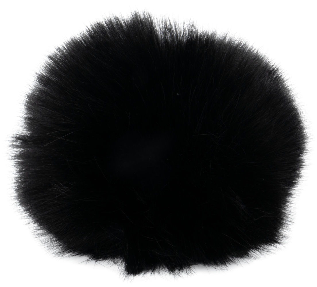 Chinchilla Pompon mit Druckknopf black