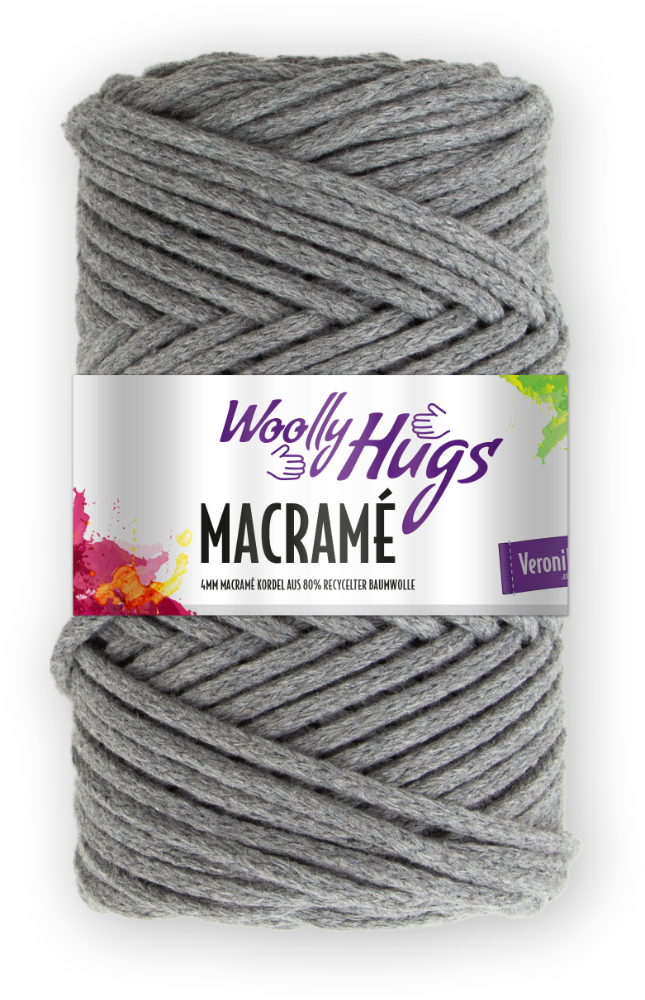 Macramé von Woolly Hugs 0095 - mittelgrau meliert