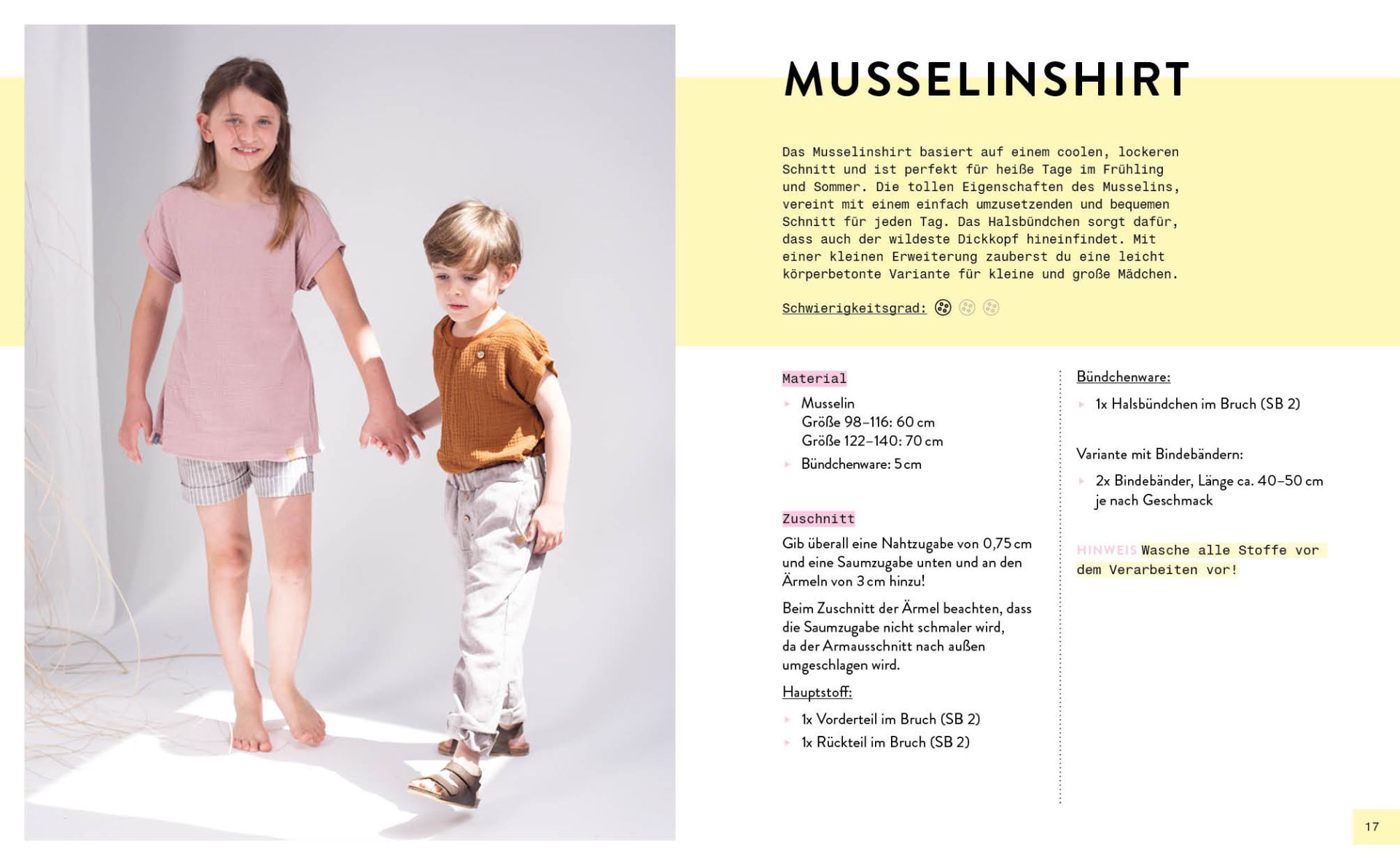 Mini-Masterclass – Nähen mit Musselin für Kids