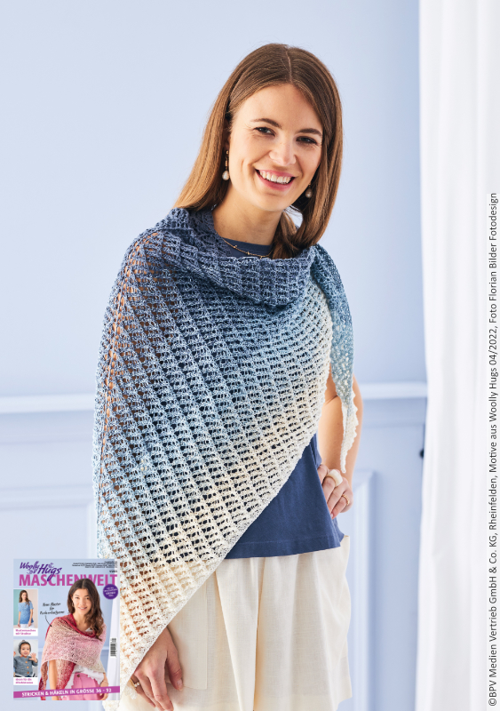 Tuch in 3 - D - Optik  | Wollpaket mit BOBBEL cotton 800m  | Stricken | Veronika Hug, Woolly Hugs, Christophorus Verlag