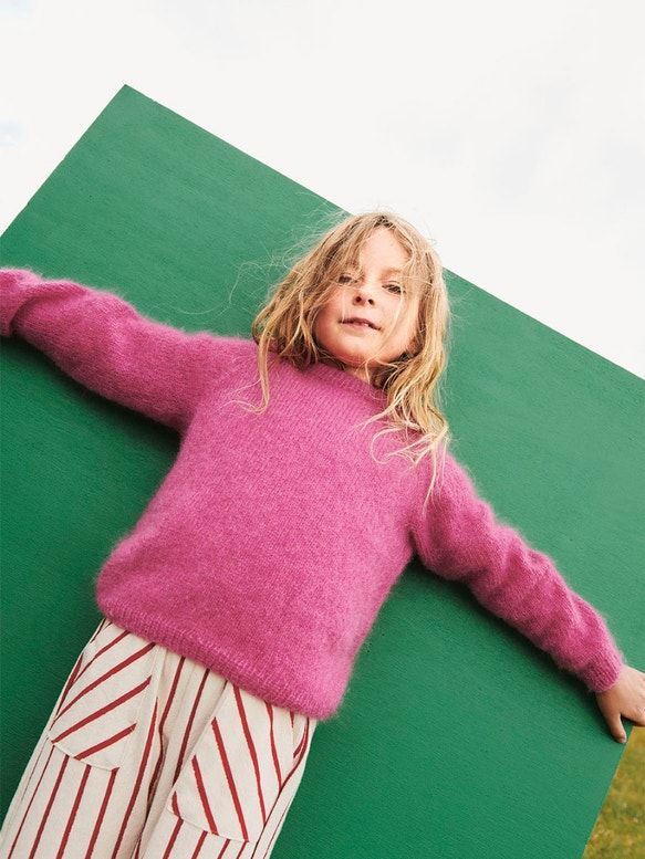 Debutant Kinder Sweater ( von unten nach oben ) | Anleitungsheft + Wolle Tynn Silk Mohair | Stricken