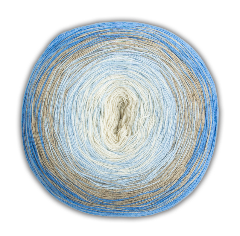BOBBEL cotton 800m von Woolly Hugs 0049 - natur / beige / blau