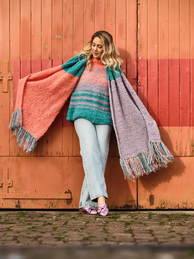 Schal Colorblocking  | Wollpaket mit Royal  | Stricken | Pro Lana