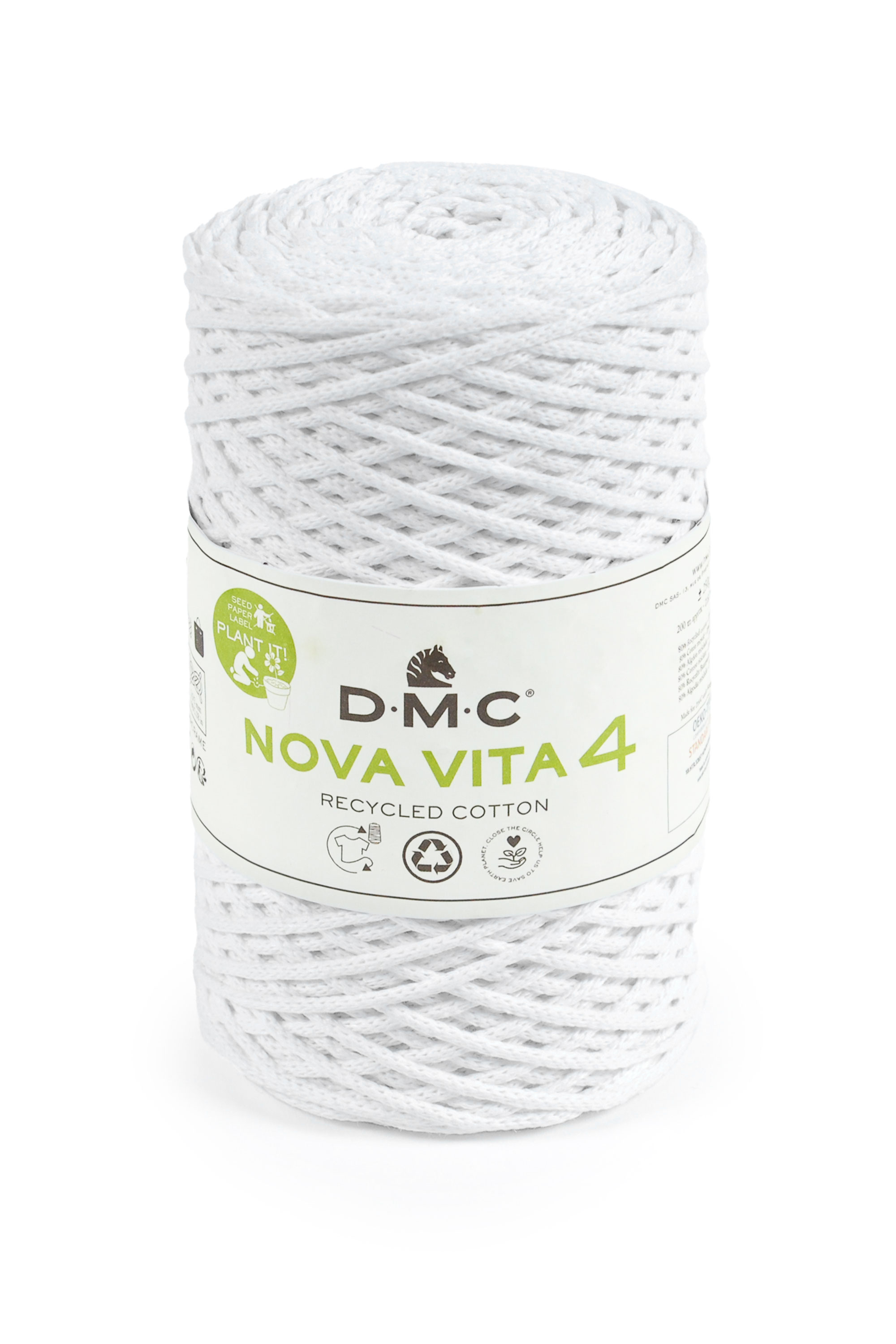 Eco Vita 4 Häkel- Makramee und Strickgarn von DMC 0100 - weiß