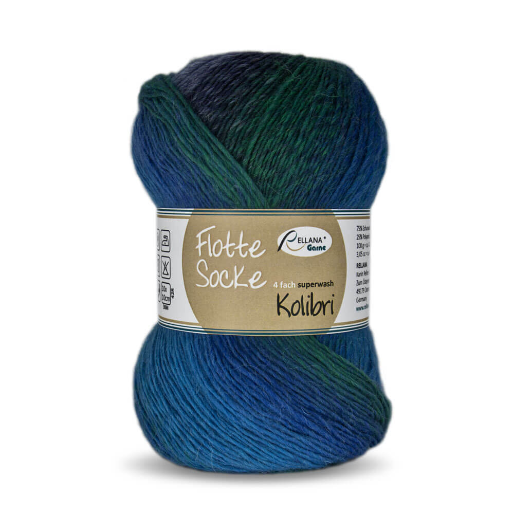 Flotte Socke Kolibri 4-fach 6208 - blau-petrol