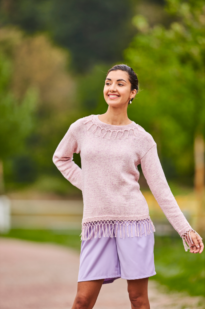 Pulli mit Fransen  | Wollpaket mit Viva Summer  | Stricken | Regina Bühler, Pro Lana Pulli mit Fransen  | Wollpaket mit Viva Summer  | Stricken | Regina Bühler, Pro Lana