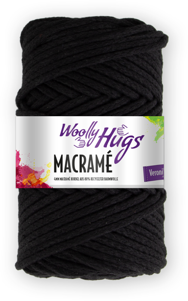 Macramé von Woolly Hugs 0099 - schwarz