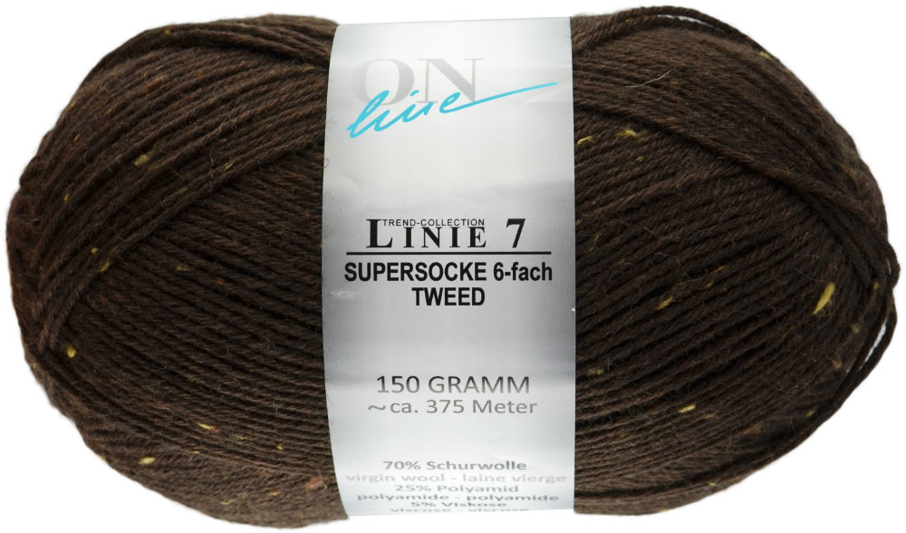Supersocke 6-fach Tweed Linie 7 von ONline 0907 - braun/natur
