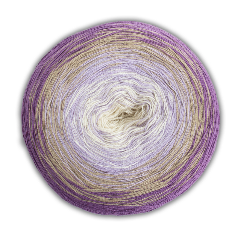 BOBBEL cotton 800m von Woolly Hugs 0047 - beige / flieder / lila