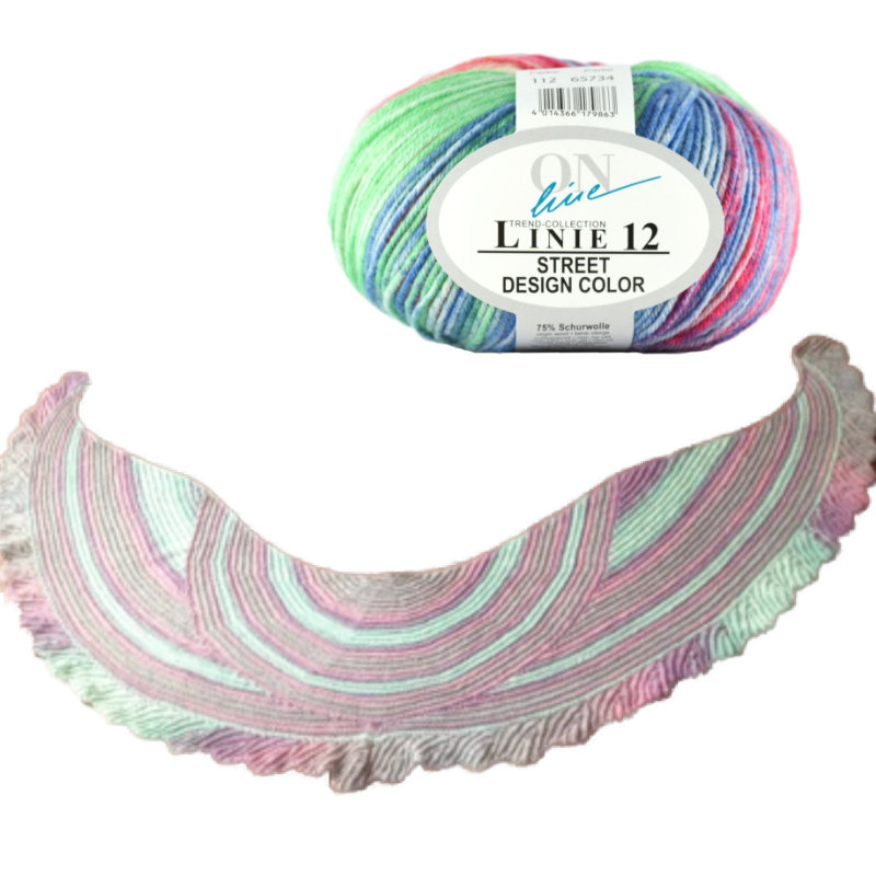 Tuch La Fenice | Anleitung | Wolle Street Design-Color Linie 12  | Stricken | Sylvie Rasch