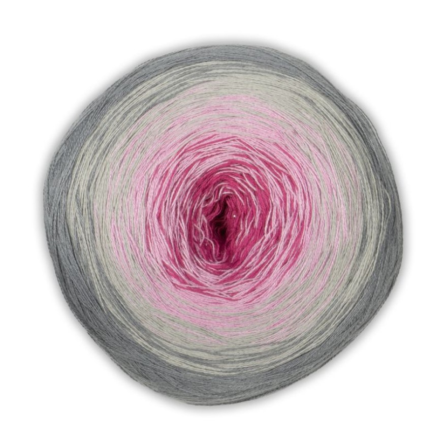 BOBBEL cotton 800m von Woolly Hugs 0062 - grau / rosa