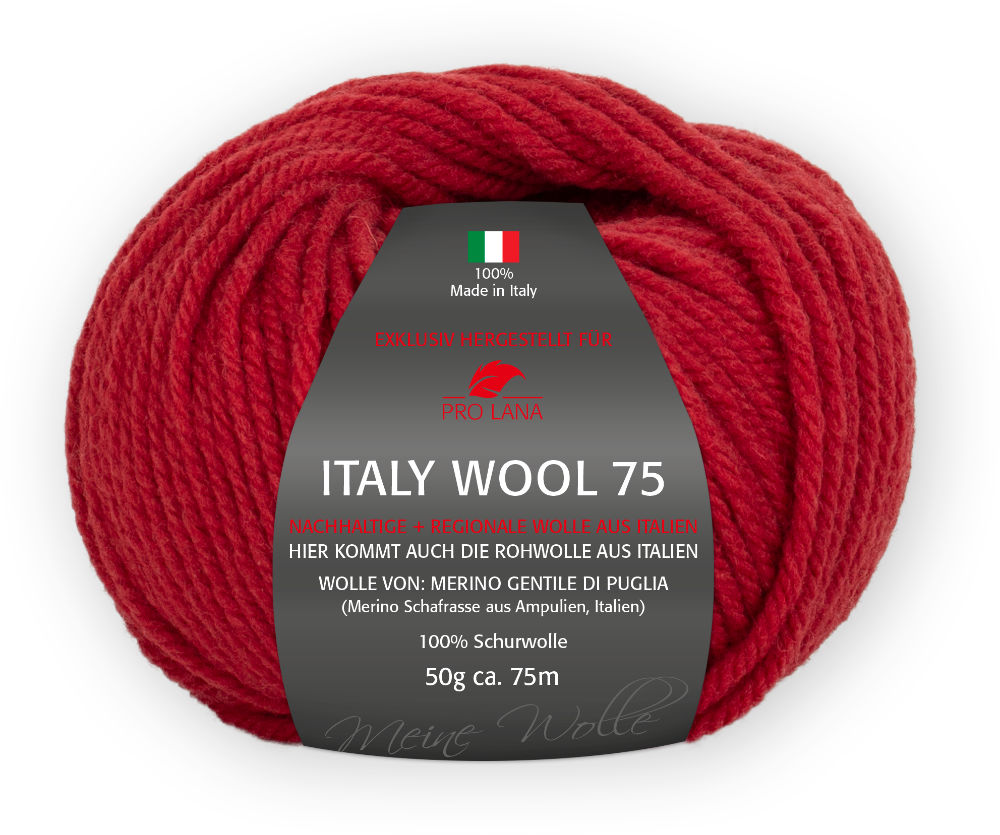 Italy Wool 75 von Pro Lana 0230 - weinrot