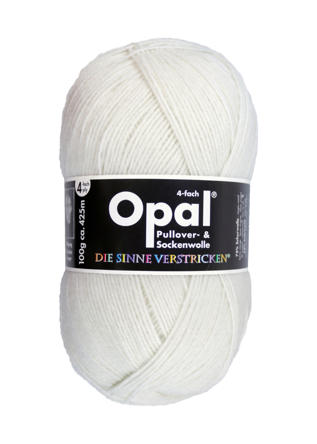 OPAL uni - 4-fach Sockenwolle 2620 - hartweiß