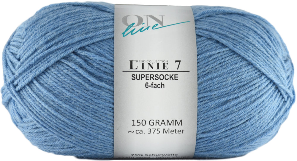 Supersocke 6-fach Uni, ONline Linie 7 (150g) 0022 - blau