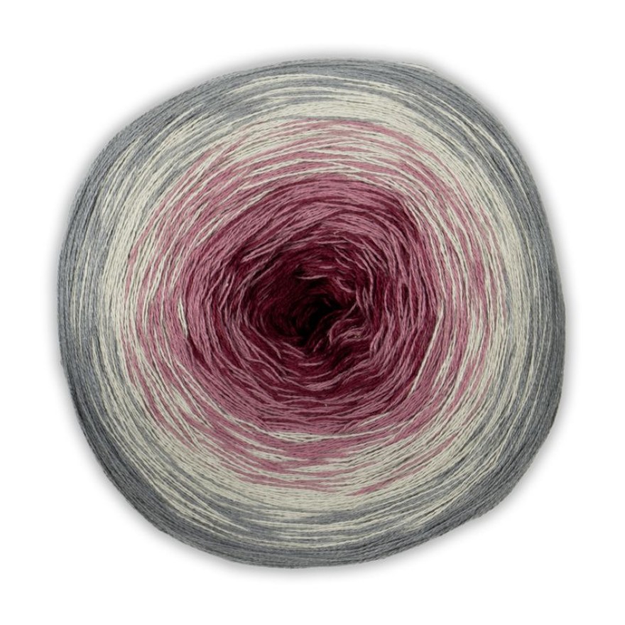 BOBBEL cotton 800m von Woolly Hugs 0063 - grau / bordeaux