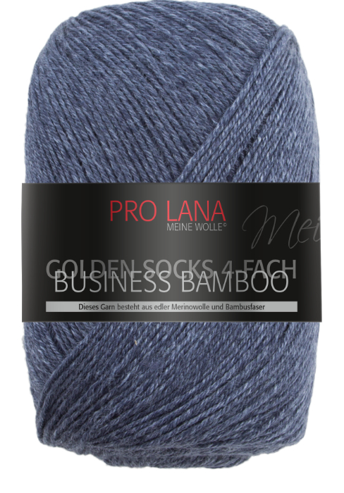 Golden Socks Business Bamboo - 4-fach Sockenwolle von Pro Lana 0503 - dunkelblau melange