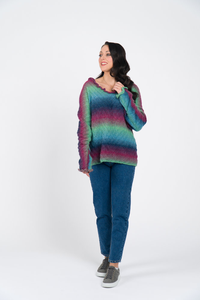 Pulli im Strukturmuster mit Rüschen | Anleitungsheft | Wolle Diamant  | Stricken | Pro Lana Pulli im Strukturmuster mit Rüschen | Anleitungsheft | Wolle Diamant  | Stricken | Pro Lana
