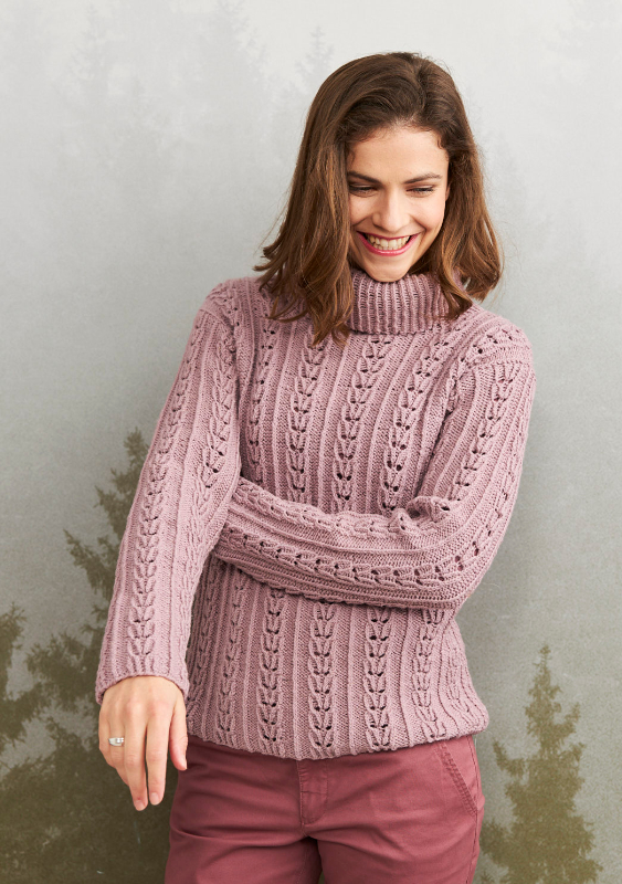 Pulli mit Fantasie-Rippenmuster | Anleitungsheft | Wolle Italy Wool 150  | Stricken | Pro Lana